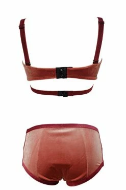 K+1% Smoky Pink Velour Lingerie Set Lingerie Sets