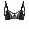 Something Wicked Bras Jade Satin Leather Balconette Bra