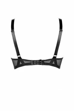 Something Wicked Bras Jade Satin Leather Balconette Bra