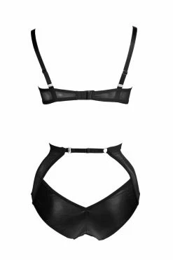 Something Wicked Ava Balconette Leather Bra Set Lingerie Sets
