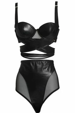 Something Wicked Lexi High Waist Leather Bondage Set