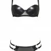 Something Wicked Nina Balconette Leather Bra Set Lingerie Sets