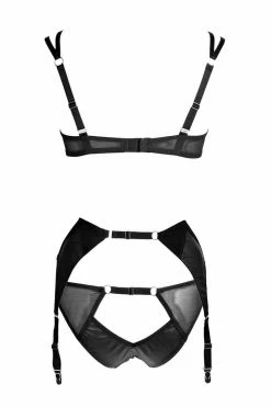 Something Wicked Lingerie Sets Ava Half Cup Leather Bra Set