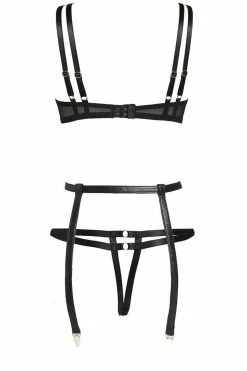 Something Wicked Lingerie Sets Nina Soft Cup Leather Bra Set