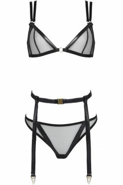 Something Wicked Lingerie Sets Nina Soft Cup Leather Bra Set