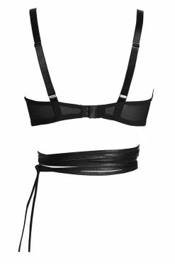 Something Wicked Bodysuits & Tops Lexi Balconette Black Leather Bra