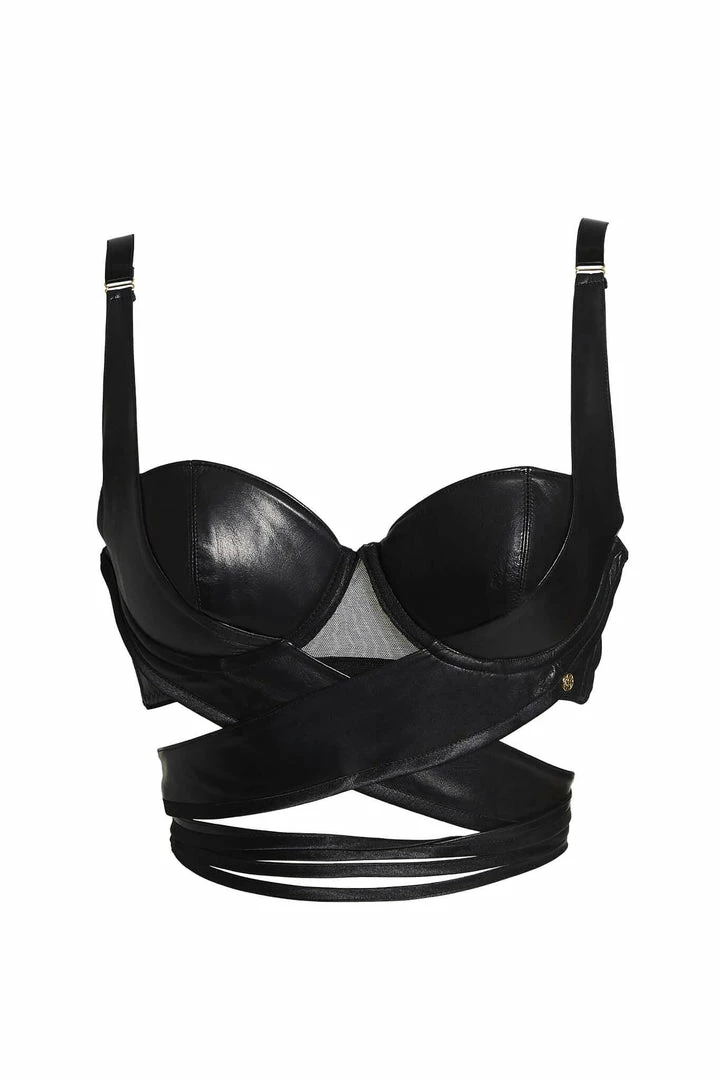Something Wicked Bodysuits & Tops Lexi Balconette Black Leather Bra 3 Something Wicked Bodysuits & Tops Lexi Balconette Black Leather Bra