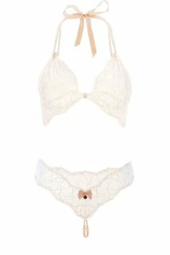 Bracli Lingerie Sets Sydney Ivory Lace Double Pearls Set