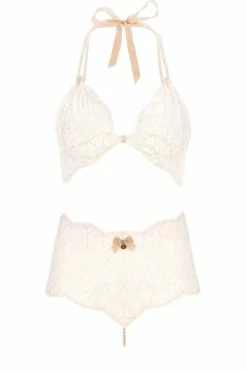 Bracli Sydney Ivory High Waist Pearl Thong Set