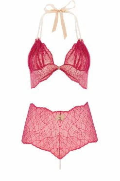 Bracli Sydney Red High Waist Pearl Thong Set 40 Bracli Sydney Red High Waist Pearl Thong Set