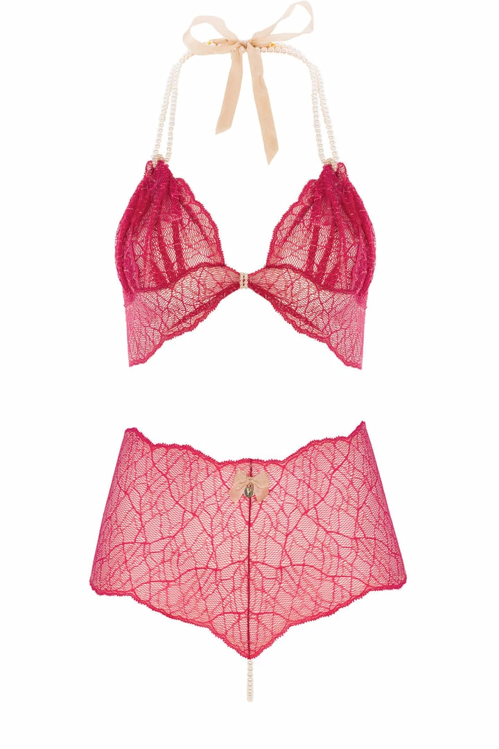 Bracli Sydney Red High Waist Pearl Thong Set 5 Bracli Sydney Red High Waist Pearl Thong Set