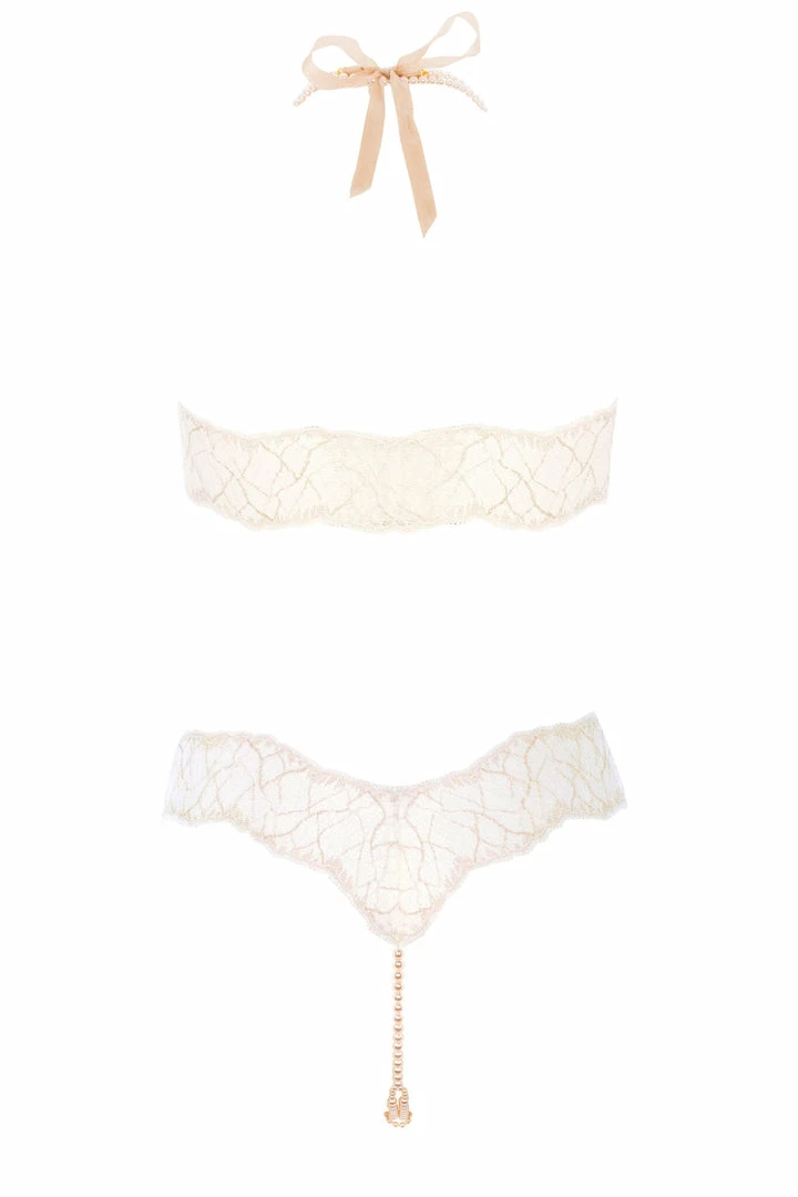 Bracli Lingerie Sets Sydney Ivory Lace Double Pearls Set 4 Bracli Lingerie Sets Sydney Ivory Lace Double Pearls Set