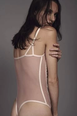 Taryn Winters Pink Luz French Embroidered Tulle Bodysuit Bodysuits & Tops