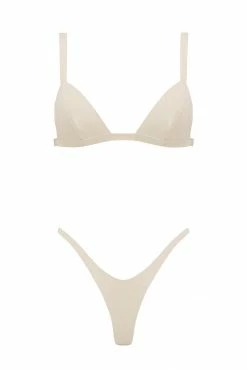 Elissa Poppy Lingerie Sets White Ivory Latex Triangle Lingerie Set