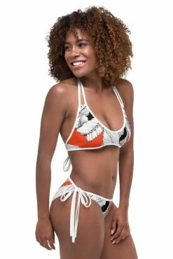 Darkest Fox Tangerine Jungle Sapphire Sky Reversible Bikini Swimwear 30 Darkest Fox Tangerine Jungle Sapphire Sky Reversible Bikini Swimwear
