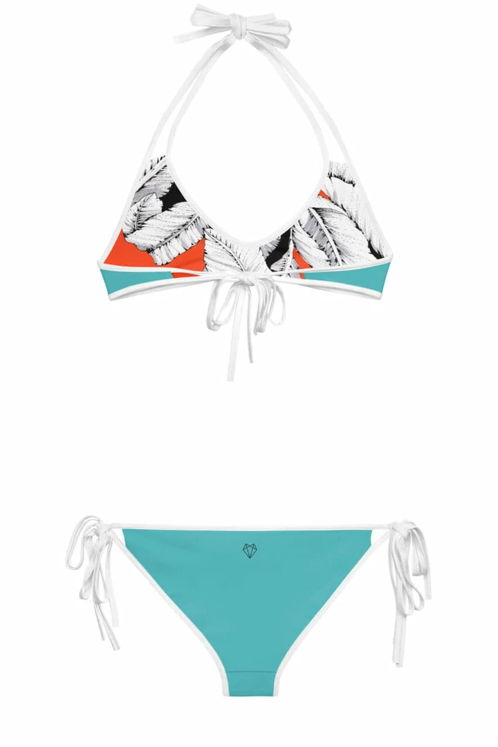 Darkest Fox Tangerine Jungle Sapphire Sky Reversible Bikini Swimwear 6 Darkest Fox Tangerine Jungle Sapphire Sky Reversible Bikini Swimwear