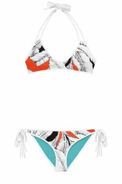 Darkest Fox Tangerine Jungle Sapphire Sky Reversible Bikini Swimwear